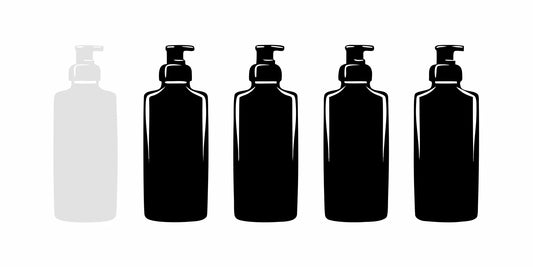 A row of five moisturizing beard wash products reviewed for stopping beard itch.
