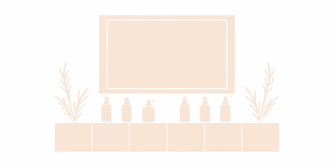 Men's natural face wash for beards displayed on a bathroom counter.