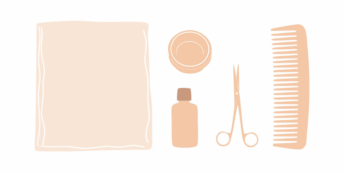 A tin of beard balm and grooming tools for applying and styling a healthy beard.