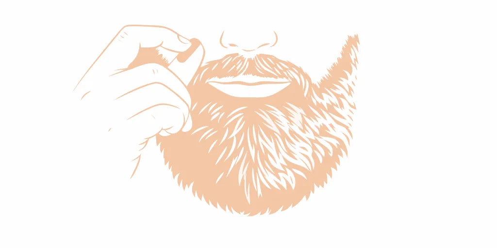 Man massaging beef tallow balm into his full beard