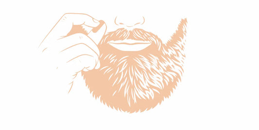Man massaging beef tallow balm into his full beard