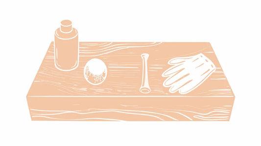 Man grooming his beard with balm in a morning bathroom mirror routine