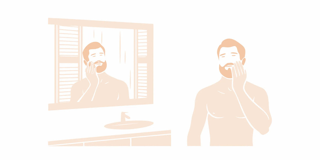 Man applying the best beard balm for dry, flaky skin.