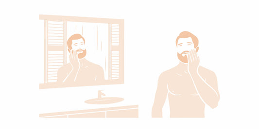 Man applying the best beard balm for dry, flaky skin.