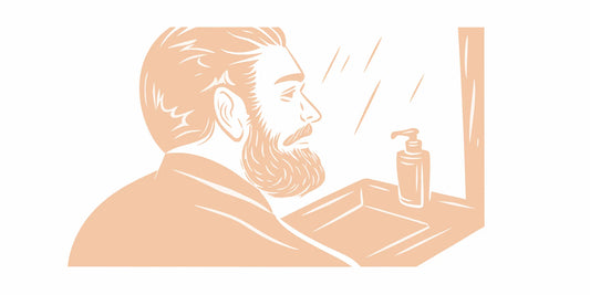 Bearded man using a simple DALYSMOOTH grooming routine