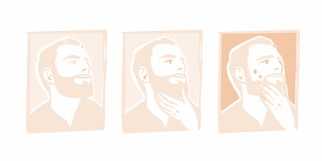Man applying beard wash and balm together for a daily grooming routine.