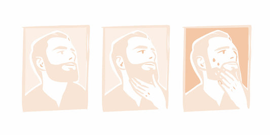 Man applying beard wash and balm together for a daily grooming routine.