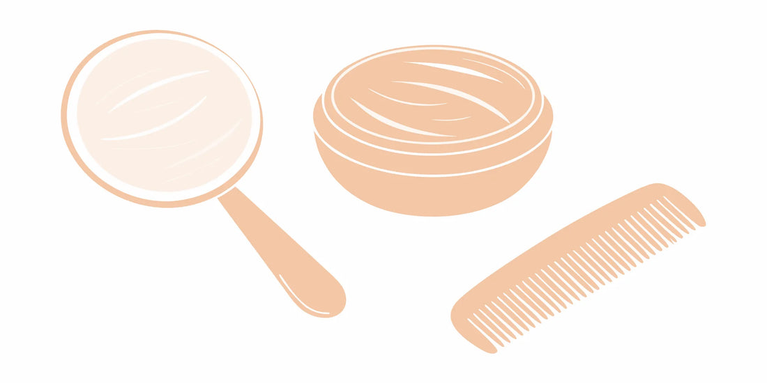 Tallow balm and a comb being examined to see if tallow is good for beard growth.