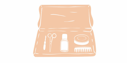 The John Daly beard kit, including beard oil, balm, a comb, and grooming scissors.