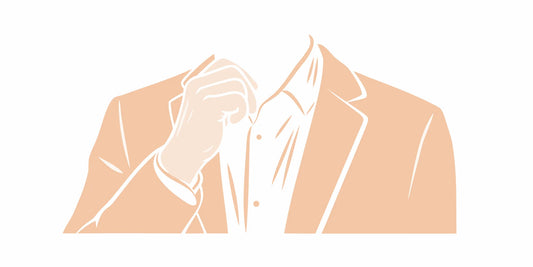A man adjusts his collar, reflecting the confident style of John Daly men's grooming.
