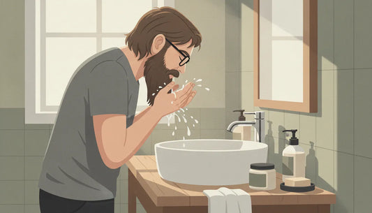 Man following a simple skincare routine for oily skin