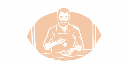 Man using natural beard balm with clean grooming ingredients