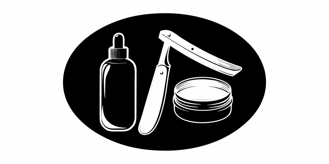 Sandalwood Bourbon beard care set with beard wash and beard balm.