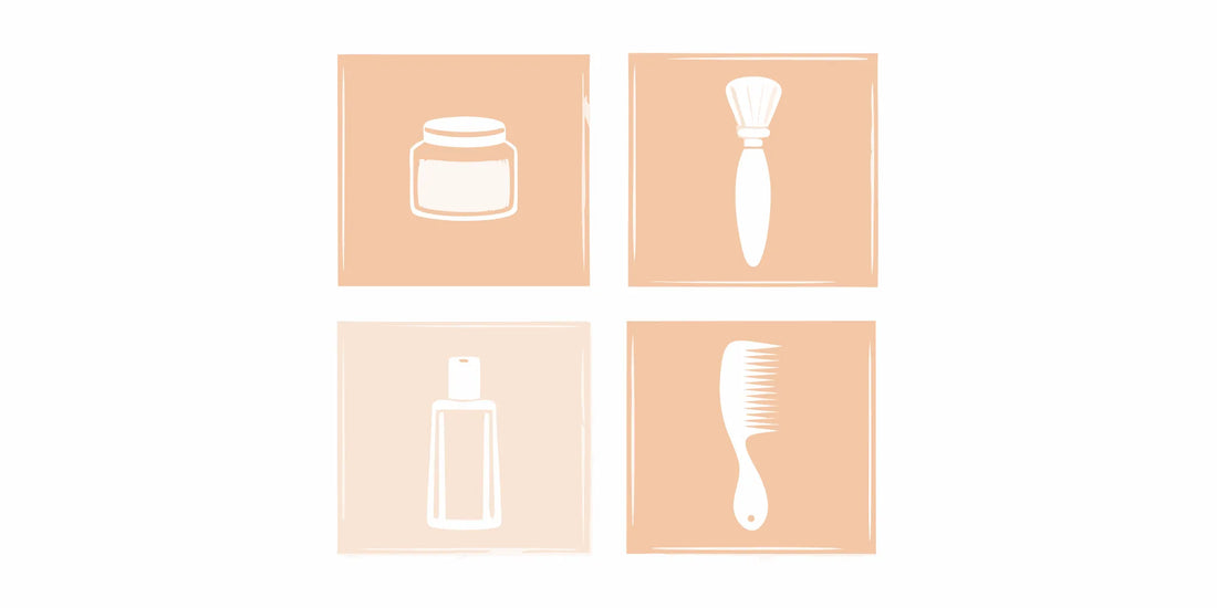 A premium beard care bundle with oil, balm, a brush, and a comb for a complete grooming system.