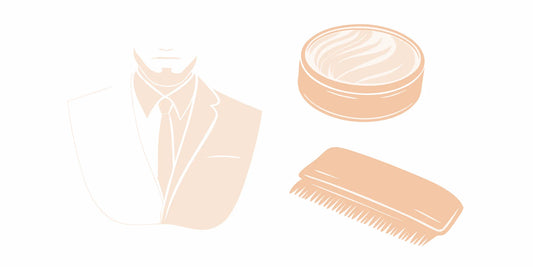 Beard balm and brush to soften coarse beard hair.