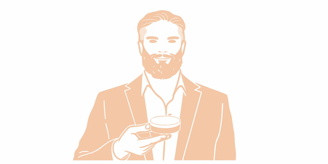 A man with a healthy beard showing the benefits of beef tallow for nourishment.