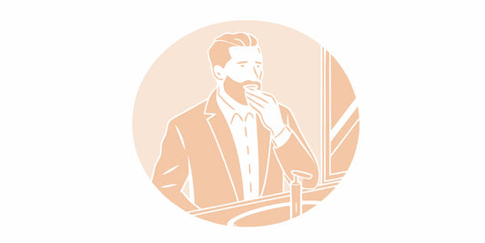 Man applying beef tallow beard balm for its moisturizing and nourishing benefits.
