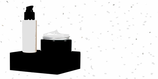 A nourishing moisturizer for dry skin in a pump bottle and cream jar.
