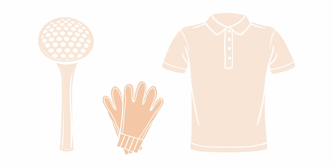 John Daly lifestyle brand polo shirt, golf gloves, and tee.
