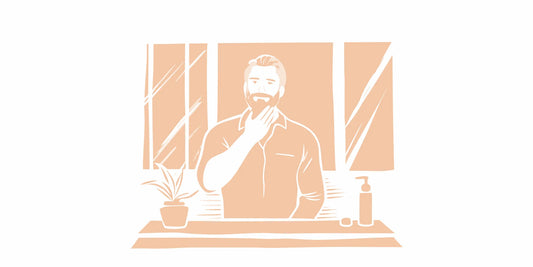 Man applying beard balm for beard softness and control