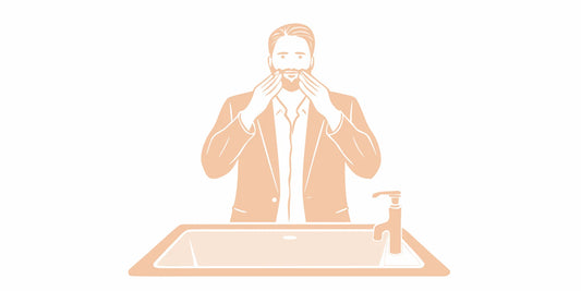 Man applying beard conditioner for a softer beard and hydrated skin.