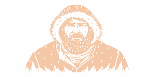 Man with a healthy winter beard in cold weather