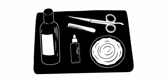 Sweet tobacco beard conditioner in a grooming set with beard oil, balm, and a comb.