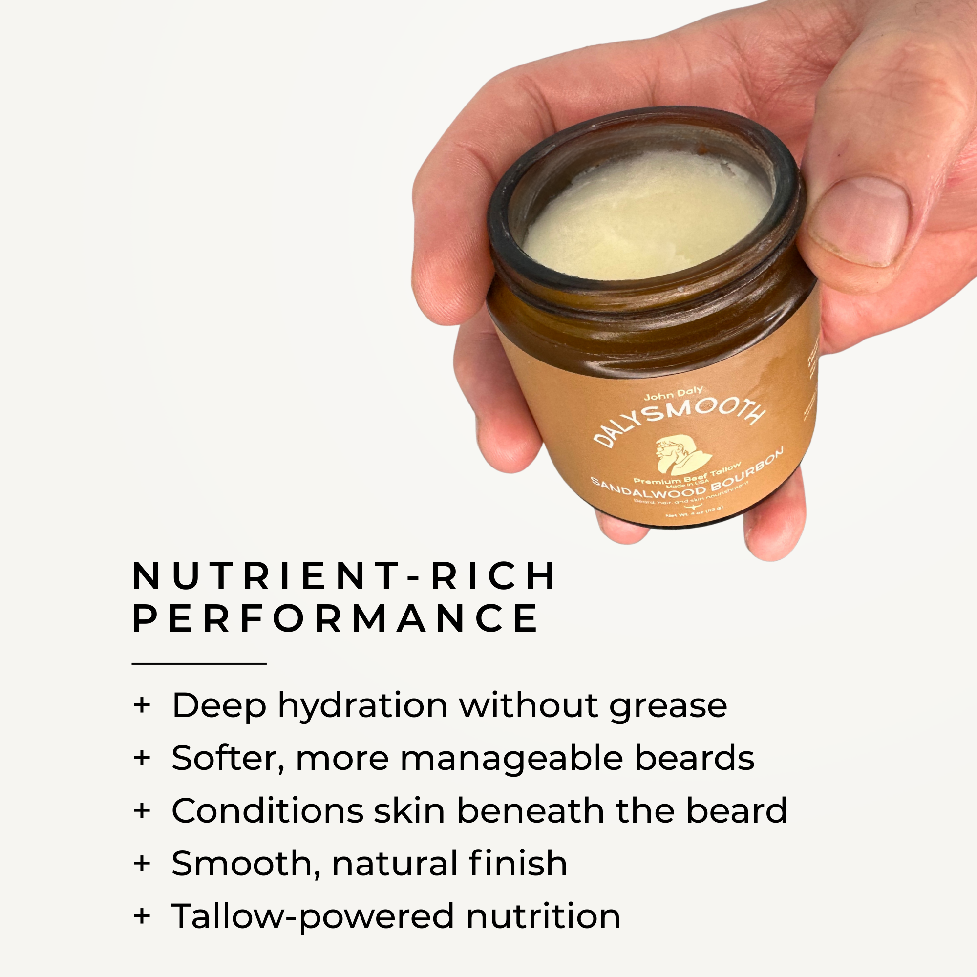 Sandalwood Bourbon Beef Tallow Balm for Face & Beard