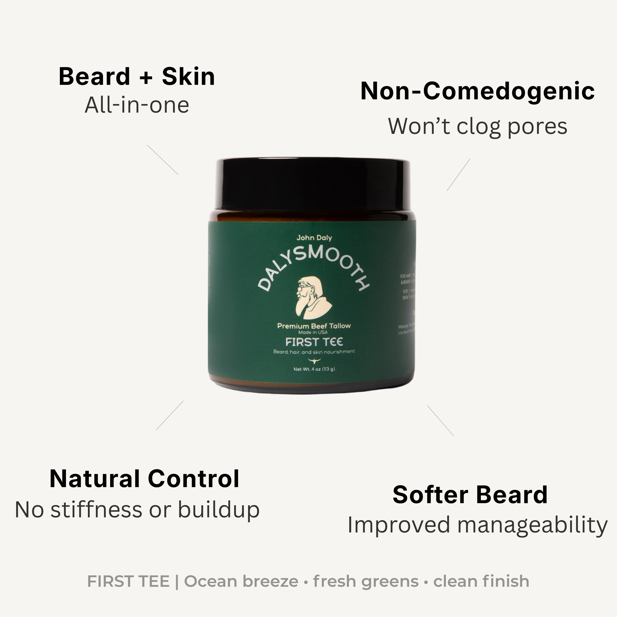 First Tee Beef Tallow Balm for Face & Beard